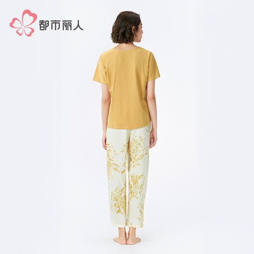 都市丽人女士棉质短袖套装薄TC拉架+梭织人棉生活家居短袖类LHH2C6 商品图3