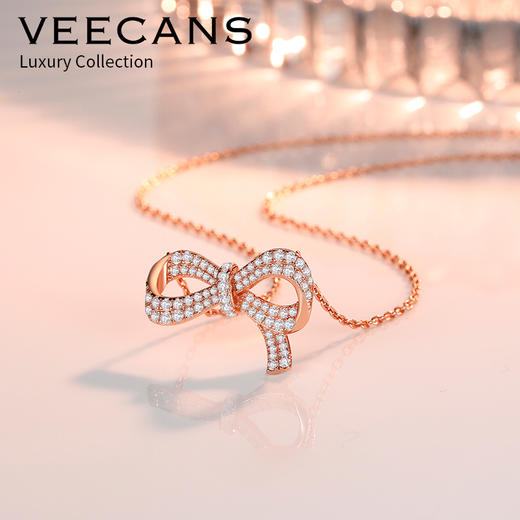 Veecans 蝴蝶结玫瑰金项链·镶嵌SW锆石  N3010-SR1W1 商品图3