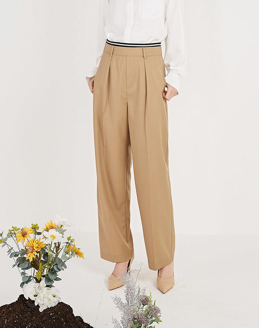 NUTS春季新品时尚休闲阔腿纯色长裤女211073007B 商品图0