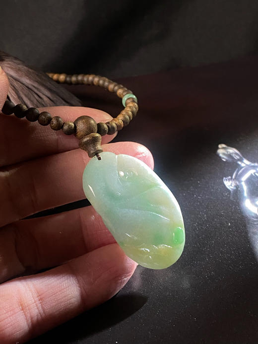 XY0072天然沉香奇楠+翡翠连年有余套链 商品图5