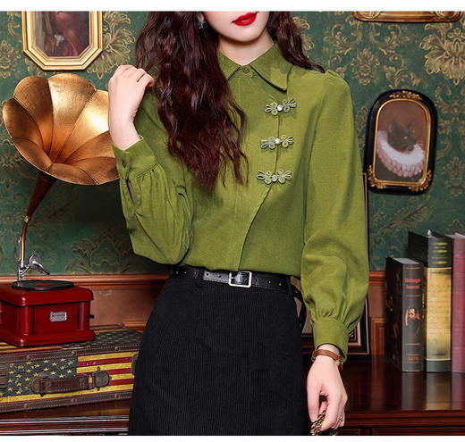 裁缝学苑AS424设计感盘扣不对称衬衫纸样女装新款长袖衬衣港风上衣样板 商品图1