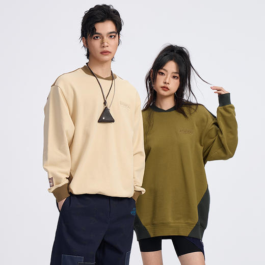 ONIARAI/鬼洗 史前部落织物印綉花拼布卫衣 A240012 商品图0