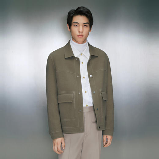 GXG男装 多色含羊毛简约基础休闲短大衣外套  冬季热卖气质大衣 商品图2