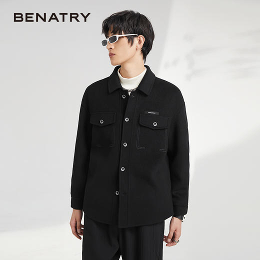 贝纳川百搭羊毛男士休闲衬衫式外套ECK419002 商品图6