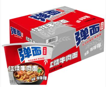 今麦郎弹面红烧牛肉面 桶面 110g*12桶 商品图0