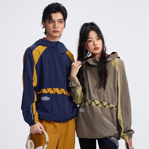 ONIARAI/鬼洗 和谐共处标语图腾撞色防紫外线套头衫 A240013 商品图2