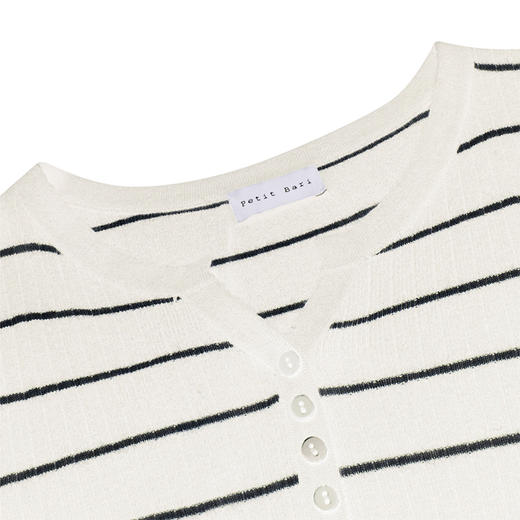 【2件9折】【Petit Bari】(多色)女士条纹针织羊毛衫懒人必备可机洗羊毛衫 商品图6