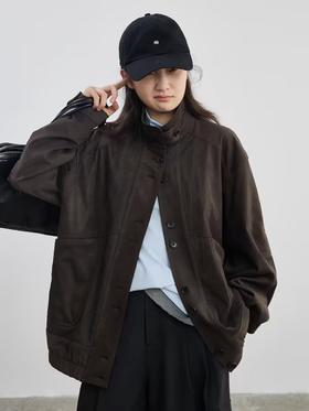 步履不停/5A23128C/棕色麂皮绒夹克