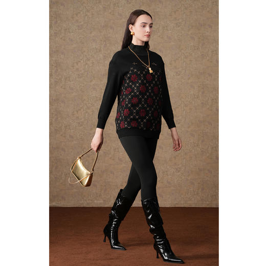 乔万尼羊毛针织小高领保暖毛衣ES4C309 商品图1