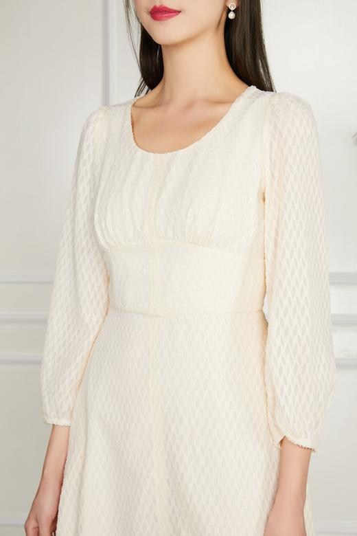 Le Malene 圆领收腰米色连衣裙 11477 商品图3