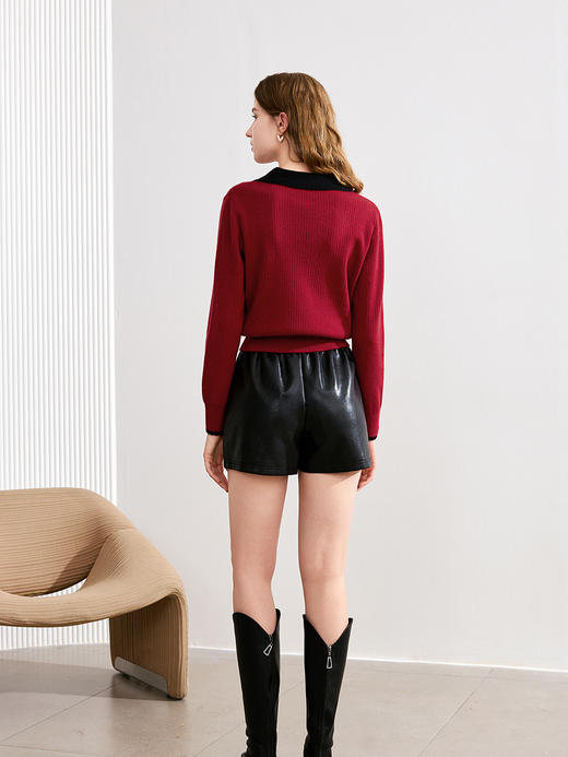 【百图lulu定制】【蝴蝶酥小衫】POLO翻领 蝴蝶結扣 套头针织衫 商品图10