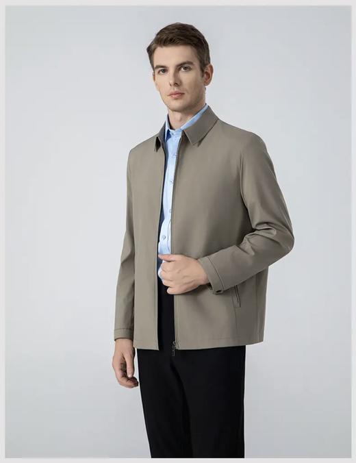 【早春福利】罗蒙春秋季男士翻领行政夹克 抗皱简约高端商务宽松夹克外套 商品图1