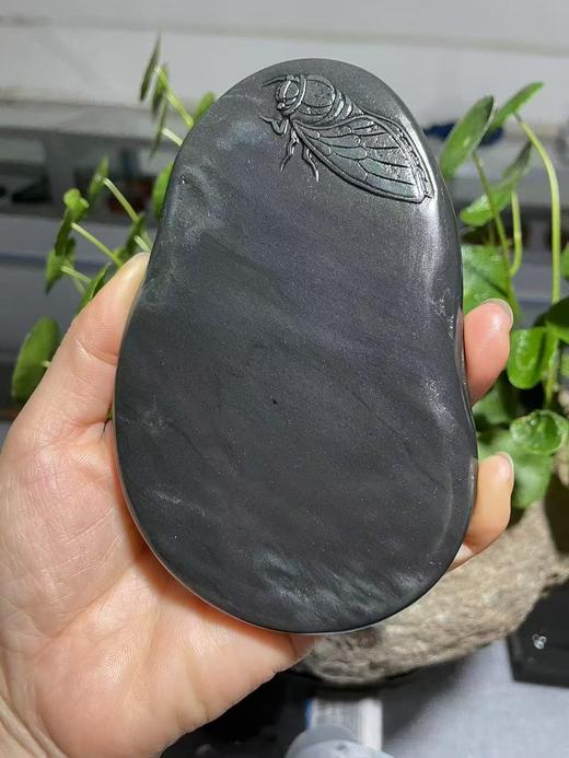 纹眉坑°银皮金蝉砚 商品图0