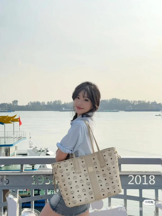 Mcm经典子母购物袋包-米白色 商品图6