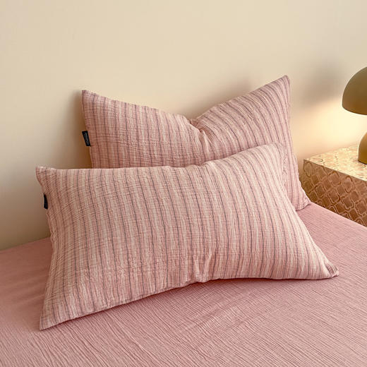 【出生婴幼儿可用】全棉色织提花有氧纱四件套 超柔软糯双层纱透气亲肤套件 商品图2