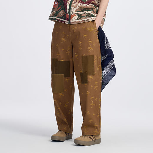 ONIARAI/鬼洗 石化古乌符号补丁拼布印花休闲裤 24A7407 商品图1