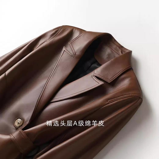 丁摩 真皮皮衣女绵羊皮西装外套7831 商品图2