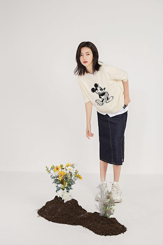 NUTS春季新品时尚短款开叉水洗牛仔半裙女211065102 商品图2