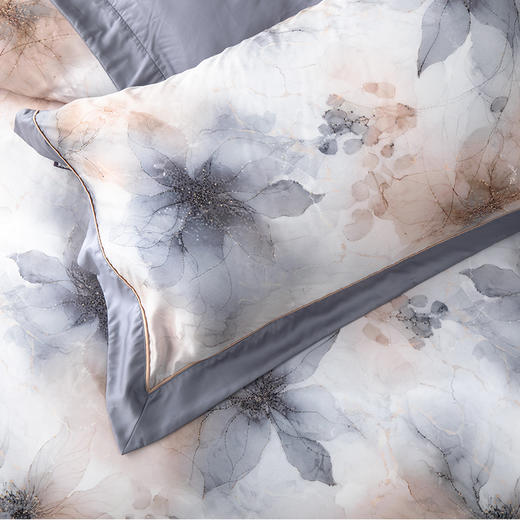 多喜爱 60S兰精天丝四件套-鎏光华彩【礼盒包装】 如梦丝滑 莹润如真丝 奥地利进口兰精天丝 拼边设计 专利床单 商品图5