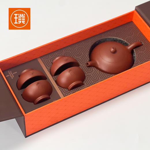 璞实茶器璞实风生水起一壶四杯200ml紫砂壶礼盒装 商品图3