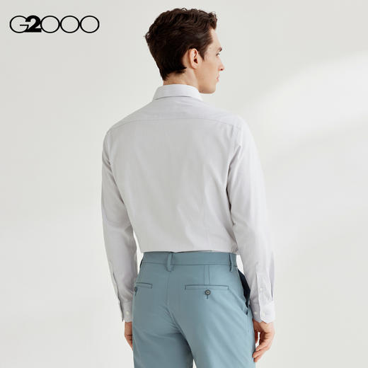 G2000男装SS24【免烫】棉质舒适弹性防皱条纹长袖衬衫41121452 商品图2