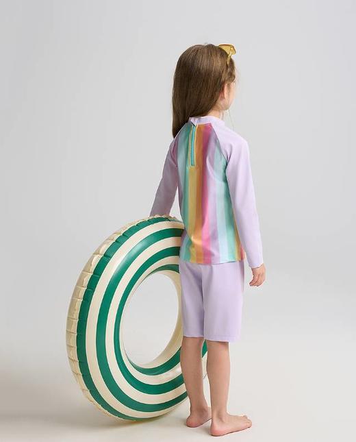 【春上新】8楼爱慕儿童Aimer Kids女孩3件装-缤纷彩虹长袖五分裤分身泳衣套装AK167H313，吊牌价660元 商品图4