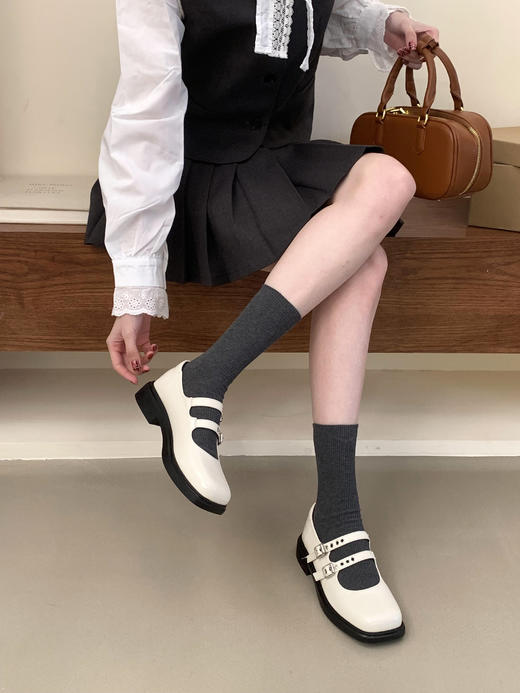 【GZ】无忧购韩版复古布洛克浅口玛丽珍小皮鞋X968-8（截单后7天发货) 商品图6