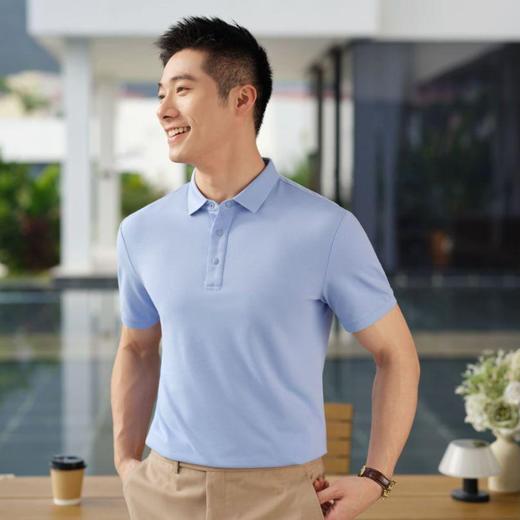 低碳长绒棉翻领短袖男女同款polo衫   HLS-GS82001 商品图2