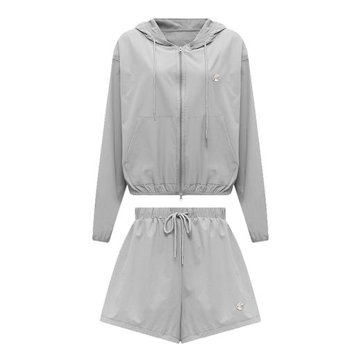 【2件9折】【Petit Bari】抽绳连帽套装套装网球穿搭短裤上衣长袖百搭 商品图1