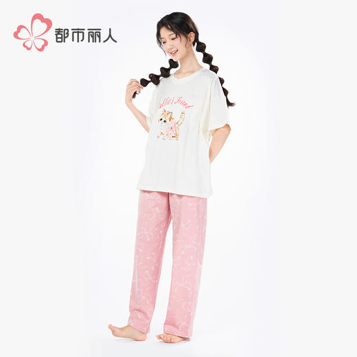 都市丽人女士棉质短袖套装薄40支TC拉架会员精选短袖类LHH2J1 商品图2