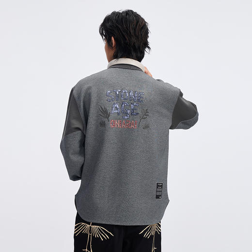 ONIARAI/鬼洗 石器时代自然环境长袖拼接宽松马球衫 A240011 商品图5