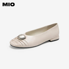 MIO米奥低跟圆头芭蕾风浅口单鞋轻便舒适复古女鞋M251468861