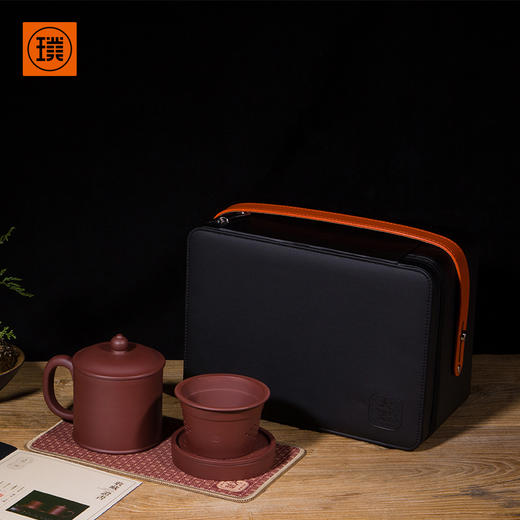 璞实茶器璞实大器茶水分离过滤宜兴原矿紫砂隔茶杯大师手工五件套高档送礼 商品图1