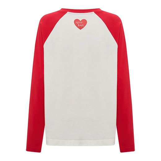 【2件9折】【Petit Bari】面包印花宽松插肩长袖T恤休闲 商品图3