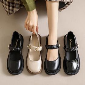 【YW】无忧购英伦风百搭温柔仙女浅口松糕软底玛丽珍小皮鞋995（截单后7天发货)