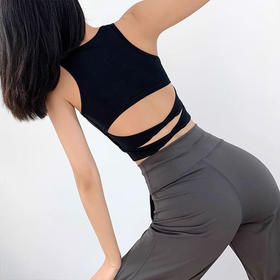 【限时秒】YOGACODE【火树银花系列】运动背心女带胸垫性感后腰瑜伽服背心透气不跑杯健身背心DWB115042