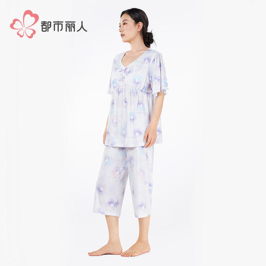 都市丽人女士正价棉质短袖套装薄抗皱绵会员精选短袖类LHH2H7 商品图2