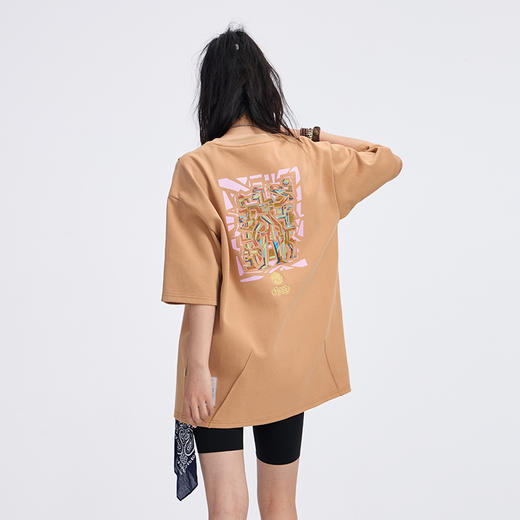 ONIARAI/鬼洗 抽象奥里尼亚克人版画疤痕褶宽松T恤 A840011 商品图7