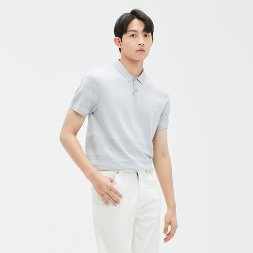 GXG男装  多色条纹提花时尚短袖POLO衫  夏季热卖 商品图2