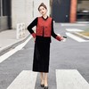 新中式国风连衣裙套装，盘扣提花马甲丝绒长裙两件套HR-ASLZ9657 商品缩略图2