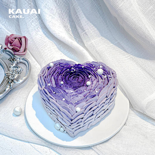 烤爱·生日蛋糕系列·紫韵心语·高级心型紫色渐变 生日蛋糕·下午茶送礼蛋糕【深圳同城配送】 商品图1