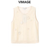 VIMAGE纬漫纪镂空无袖度假风白色小上衣2025春夏季新款V2313913 商品缩略图0
