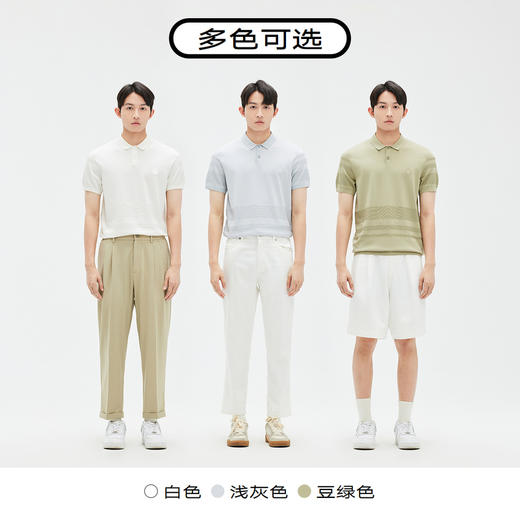 GXG男装  多色条纹提花时尚短袖POLO衫  夏季热卖 商品图3