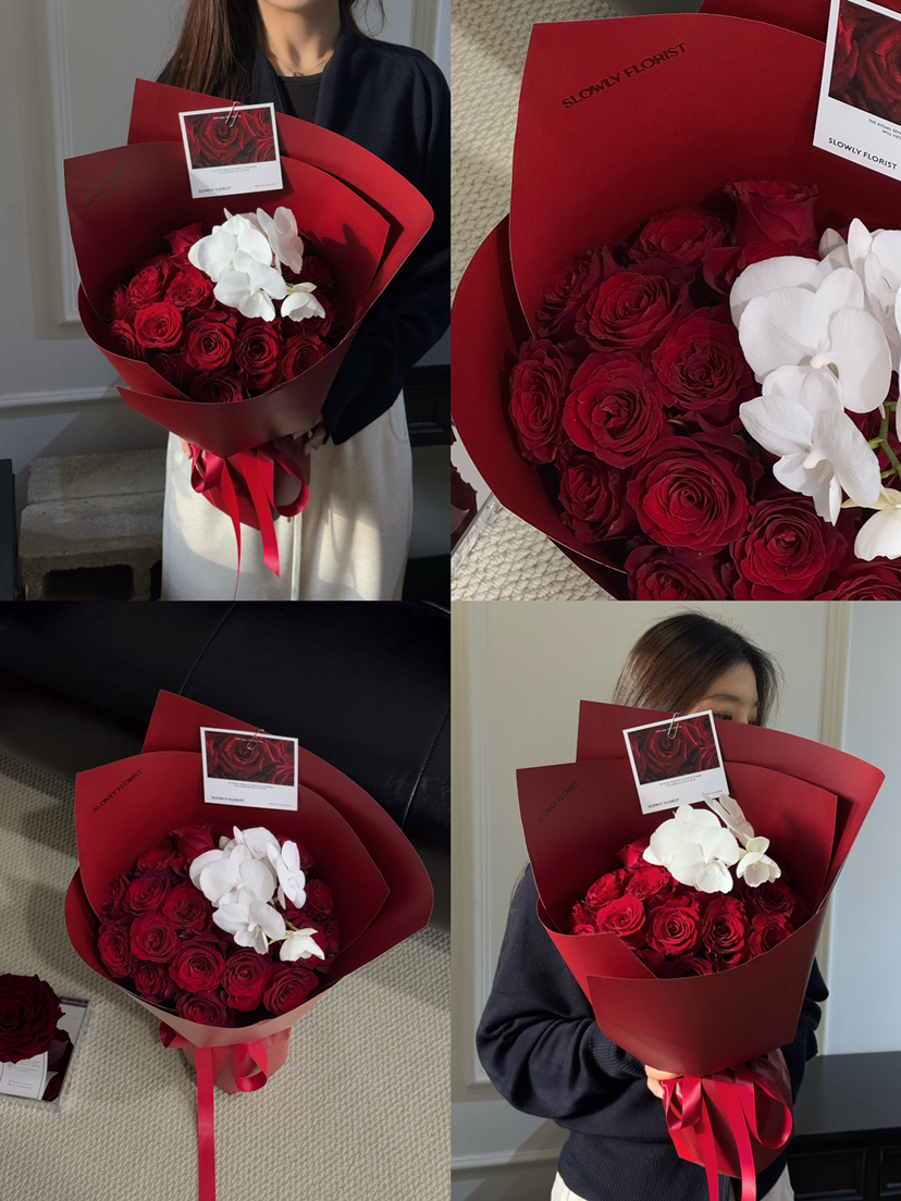 白天鹅红玫瑰系列花束