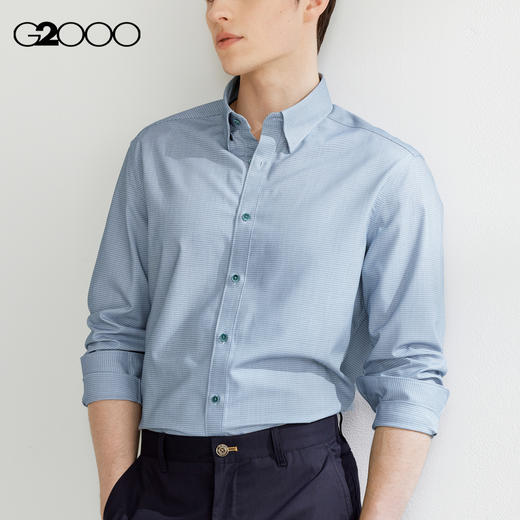 G2000男装SS24光滑防皱【舒适弹性】莫代尔混纺长袖衬衫41123542 商品图0