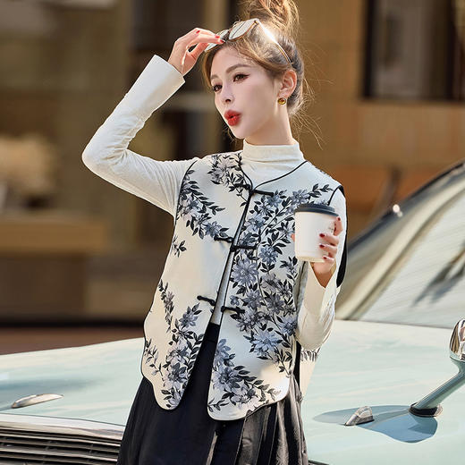 HRZMFS25202 新中式马甲2025春装新款女装国风马甲 商品图3