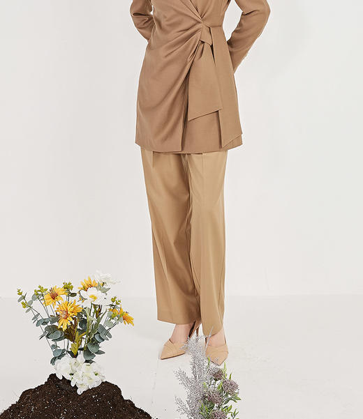 NUTS春季新品时尚休闲阔腿纯色长裤女211073007B 商品图6