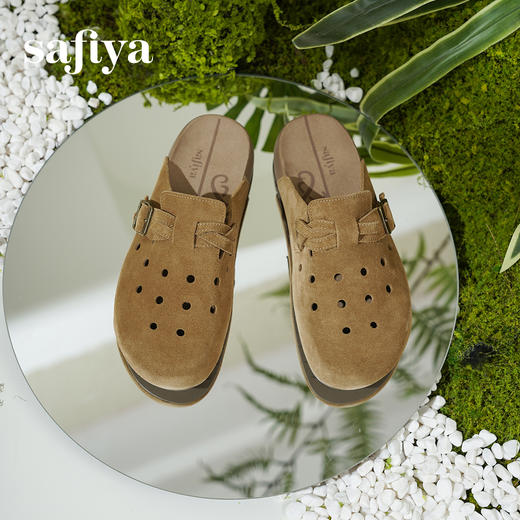 Safiya/索菲娅2025索菲娅咖啡庄园复古软底休闲外穿勃肯洞洞鞋SFD1110406 商品图6