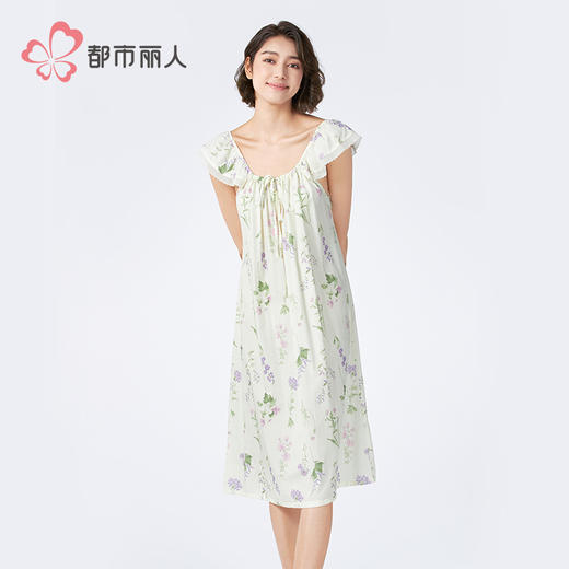 都市丽人女士梭织棉吊带裙薄梭织RC平纹生活家居袖类LHH6D5 商品图1