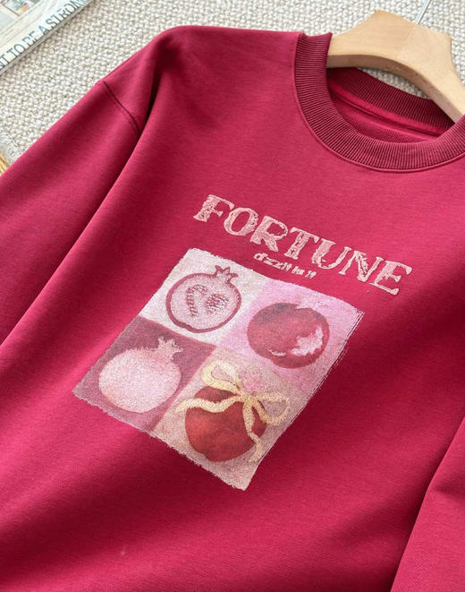 25春新款虞书欣地素同款小石榴卫衣021005 商品图7